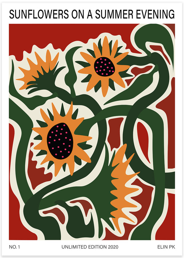 Sunflowers On A Summer Evening Poster