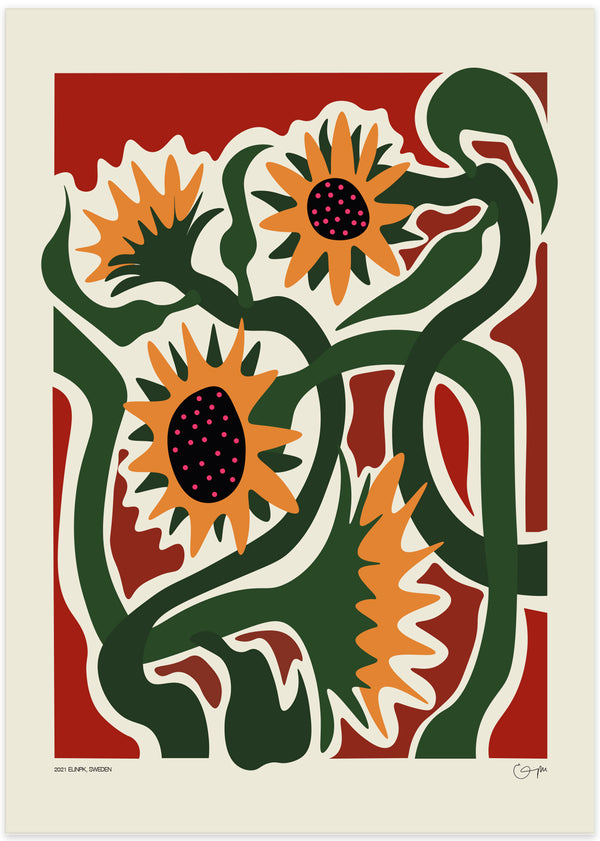 Sunflowers On A Summer Evening II Poster