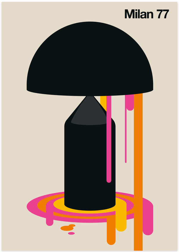 milan 77-poster-in-black-orange-pink-beige-by-bo-lundgren