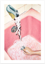 Vintage Pink Bathroom Poster