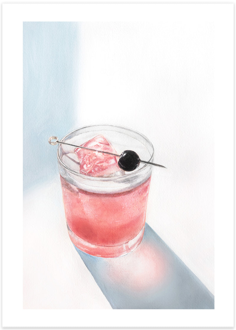 Summer Cherry Sour Cocktail Poster