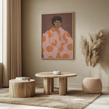 Woman With Orange Dots Poster