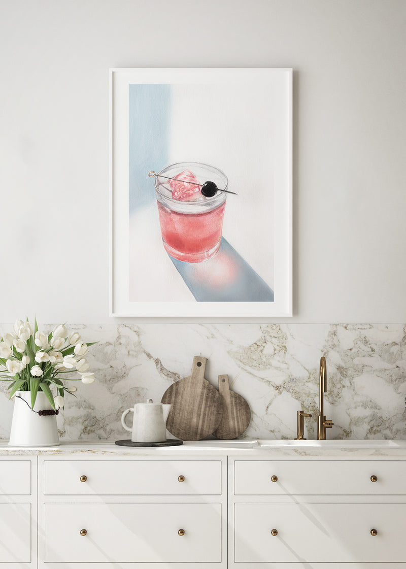 Summer Cherry Sour Cocktail Poster