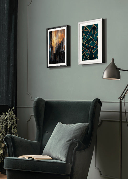 Deep Teal Stone Poster